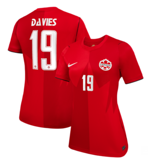 women 2026 world cup #19 Davies red canada soccer jersey